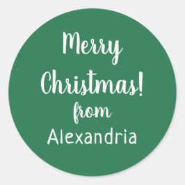 Pegatina Redonda Navidades Feliz Navidad desde Name Green