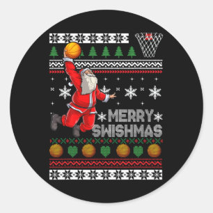 Pegatina Redonda Navidades feos de Bysketbyll Navidad Divertido Dun