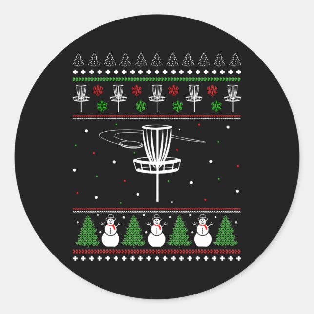 Pegatina Redonda Navidades feos del disco de golf sudan regalos de  (Anverso)