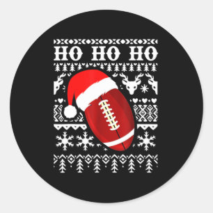 Pegatina Redonda Navidades feos del fútbol americano divertidos