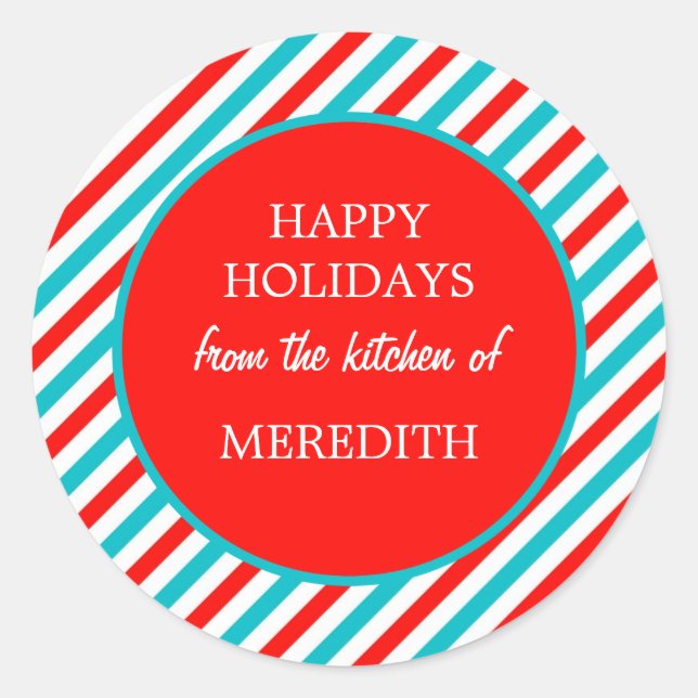 Pegatina Redonda Navidades festejan desde la cocina de (Anverso)