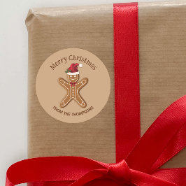 Pegatina Redonda Navidades festivos de pan de jengibre cocinan con 