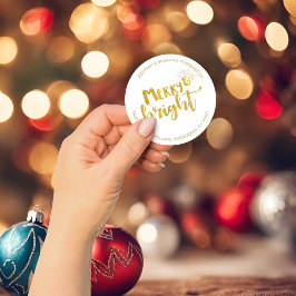 Pegatina Redonda Navidades festivos Dirección de Relieve metalizado