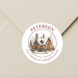 Pegatina Redonda Navidades festivos Nuevas etiquetas de dirección d