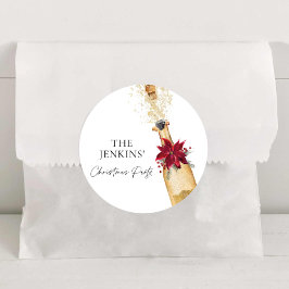 Pegatina Redonda Navidades Fiesta de cócteles