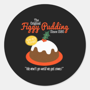 Pegatina Redonda Navidades Figgy Pudding Retro T