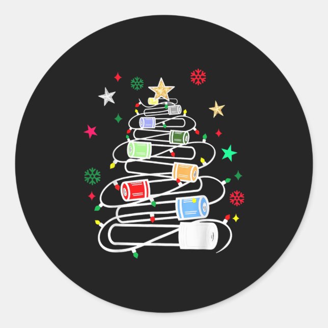 Pegatina Redonda Navidades filanbotómicos del laboratorio de químic (Anverso)