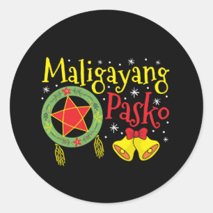 Pegatina Redonda Navidades filipinos Maligayang Pasko