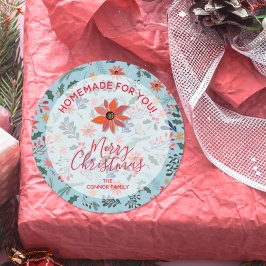 Pegatina Redonda Navidades Flores Hogar De Bienes Caseros