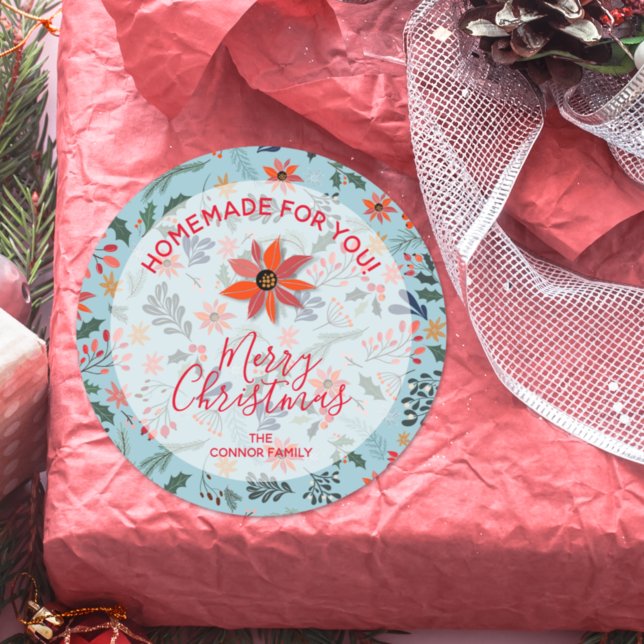 Pegatina Redonda Navidades Flores Hogar De Bienes Caseros (Subido por el creador)