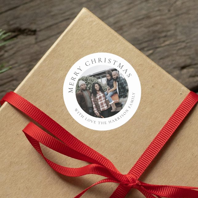 Pegatina Redonda Navidades fotográficos personalizados (Subido por el creador)