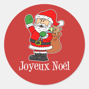 Pegatina Redonda Navidades franceses Santa Joyeux Noel (ON RED)
