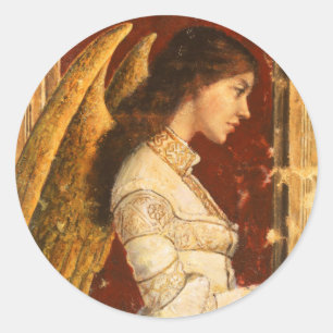 Pegatina Redonda Navidades Fresco Angel