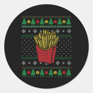 Pegatina Redonda Navidades Fries Feo Ugly Sweater