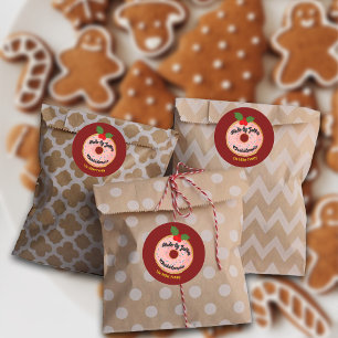 Pegatina Redonda Navidades Funny Donut Wreath Personaliza