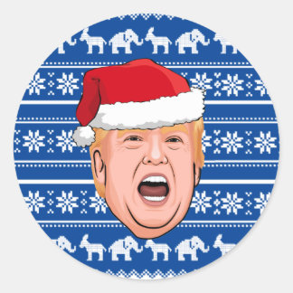 Pegatina Redonda Navidades furiosos de Donald Trump