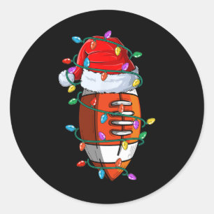 Pegatina Redonda Navidades Fútbol Navidad Gorra Santa Bola Niños