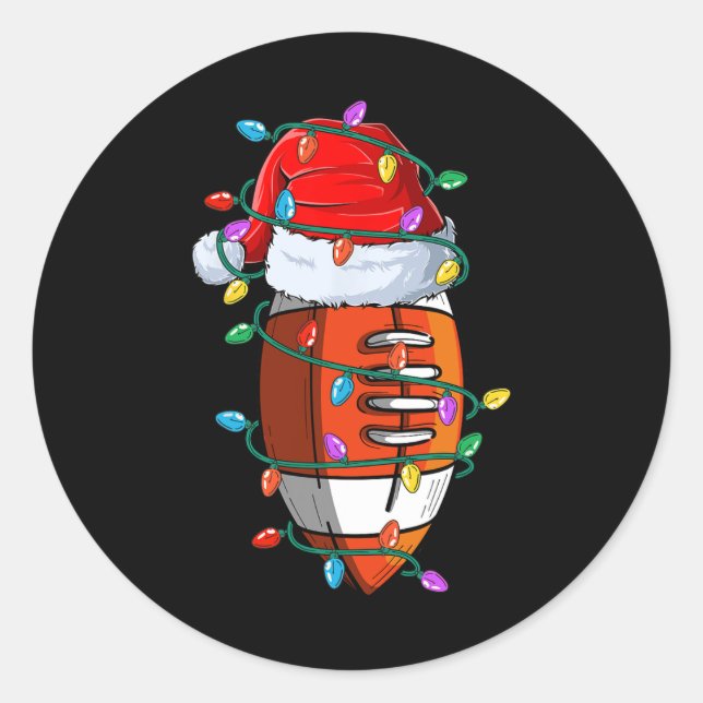Pegatina Redonda Navidades Fútbol Navidad Gorra Santa Bola Niños (Anverso)