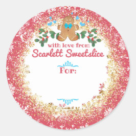 Pegatina Redonda Navidades galletas pan de jengibre panadería