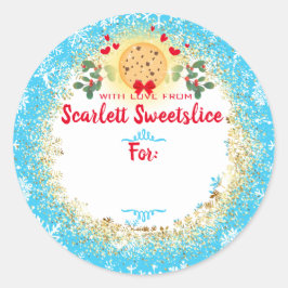 Pegatina Redonda Navidades galletas panadería de vacaciones a