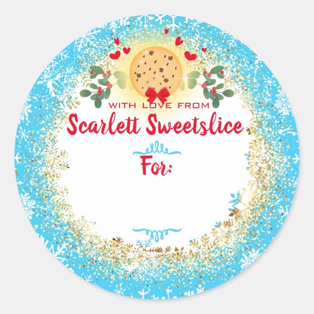 Pegatina Redonda Navidades galletas panadería de vacaciones a (Anverso)