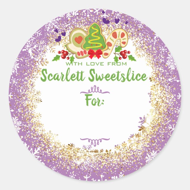 Pegatina Redonda Navidades galletas panadería de vacaciones a parti (Anverso)