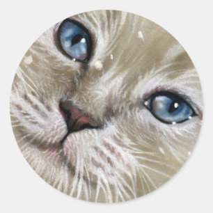 Pegatina Redonda Navidades Gatito Gatito Gatito Snow SITCKERS