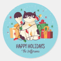 Navidades gatos felices y nevadas vacaciones de in