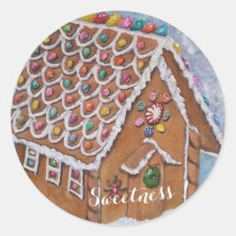 PEGATINA REDONDA NAVIDADES GINGERBREAD CANDY SWEETNESS