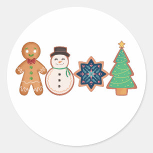 Pegatina Redonda Navidades Gingerbread Cookie
