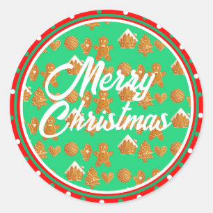 Pegatina Redonda Navidades Gingerbread Cookies