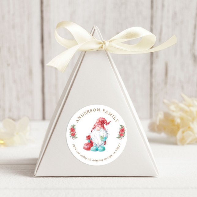 Pegatina Redonda Navidades Gnome Happy Holidays (Subido por el creador)