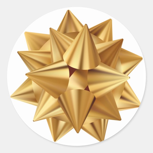 Pegatina Redonda Navidades Gold Bow navidad (Anverso)
