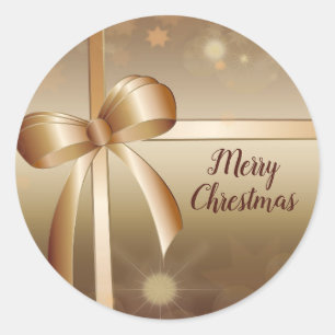 Pegatina Redonda Navidades Golden Elegant Classic Round Sti
