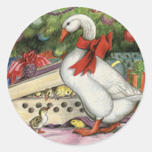 Pegatina Redonda Navidades Goose