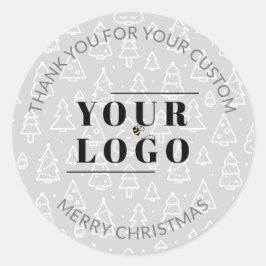 Pegatina Redonda Navidades Gracias Personalizado De Pequeñas Empres