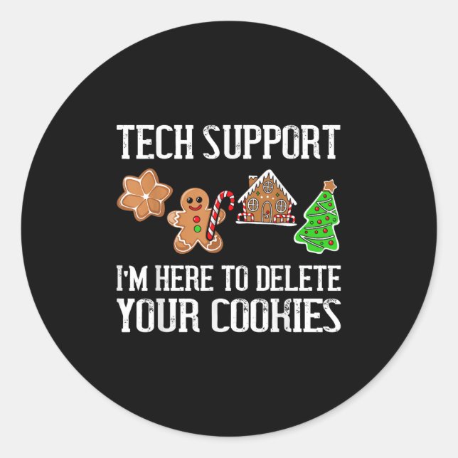 Pegatina Redonda Navidades Graciosas Cookies Pajamas Xmas Para Homb (Anverso)