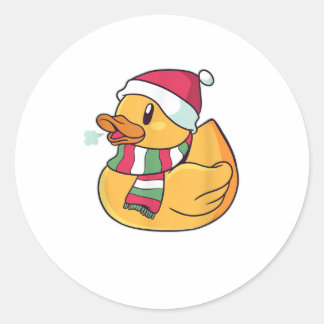 Pegatina Redonda Navidades graciosos del pato