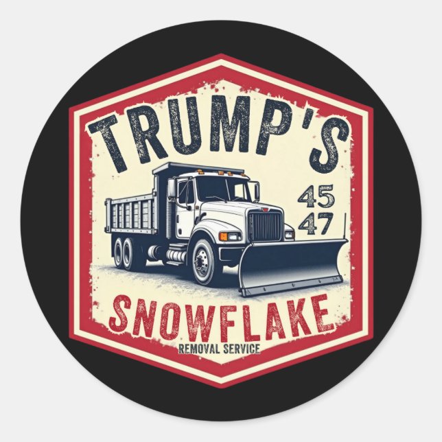 Pegatina Redonda Navidades graciosos del servicio de remoción de co (Anverso)