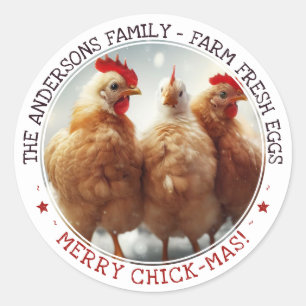 Pegatina Redonda Navidades graciosos Huevos Cartonaje Etiquetas Cus