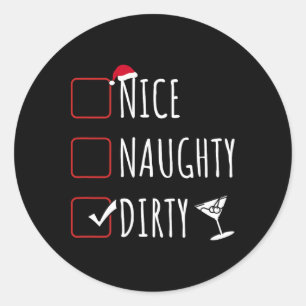 Pegatina Redonda Navidades graciosos y traviesos Dirty Martini