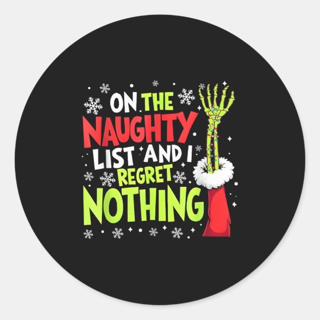 Pegatina Redonda Navidades Groovy Camisetas Pajamas Pjs Gracioso En (Anverso)