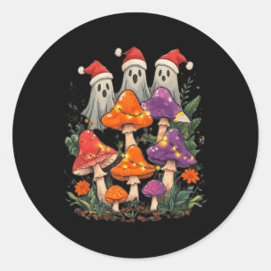 Pegatina Redonda Navidades gustos fantasma Cottagecore Boho Des