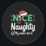 Pegatina Redonda Navidades Hermana Hermana Hermosa Hizo La Familia<br><div class="desc">Navidades Hermana Hermana Hermana Ntrata Tuvo Navidad Chicas De Niños Familiares 5</div>