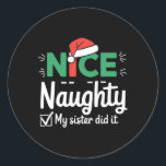 Pegatina Redonda Navidades Hermana Hermana Hermosa Hizo La Familia<br><div class="desc">Navidades Hermana Hermana Hermana Ntrata Tuvo Navidad Chicas De Niños Familiares 5</div>