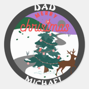 Pegatina Redonda navidades hermosos regalo para papá, personalizar