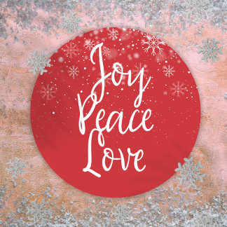 Pegatina Redonda Navidades Holiday Joy Peace Love