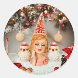 Pegatina Redonda NAVIDADES Holt Howard Santa
