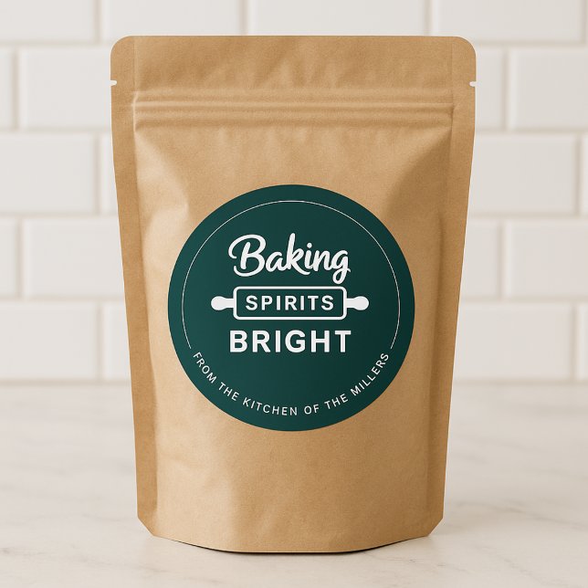 Pegatina Redonda Navidades horneando espíritus Brillantes Cocina Ve (Subido por el creador)