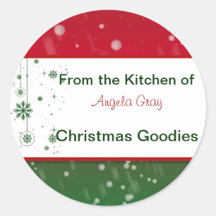 Pegatina Redonda Navidades intercambian cookies desde la cocina